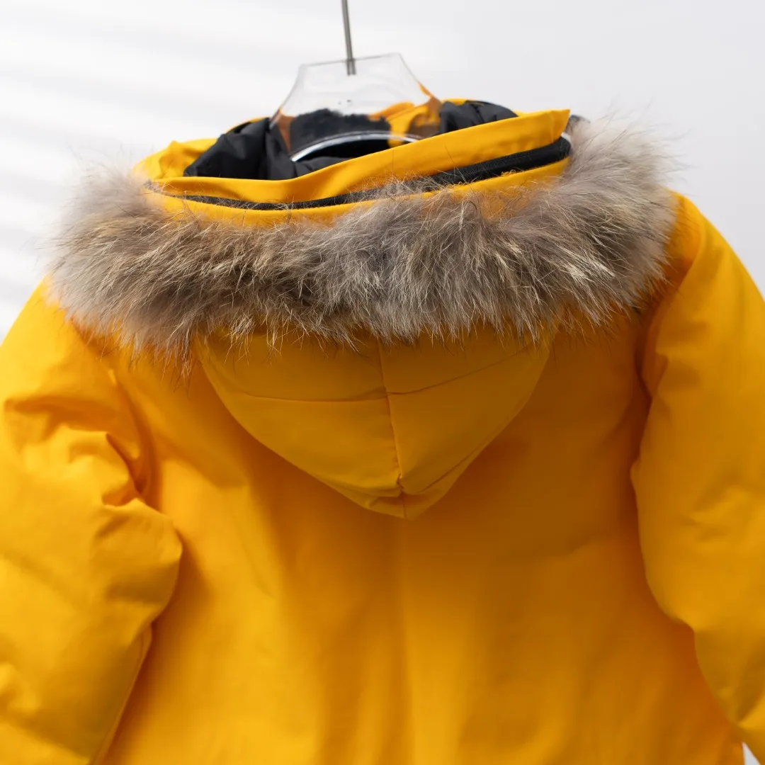 P660 CANADA GOOSE丨Canada Goose C08 children's clothing, children's hooded down jacket Color: Yellow Size: 110-160